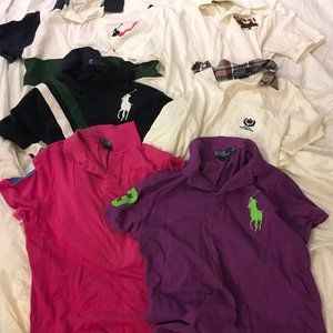 Lot of 6 Mens Big Horse Ralph Lauren Polos Size L